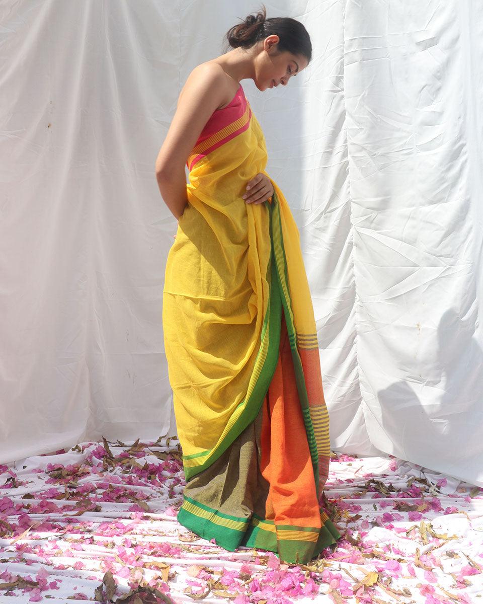 Subarnalata  Handwoven Cotton Saree - LIDD