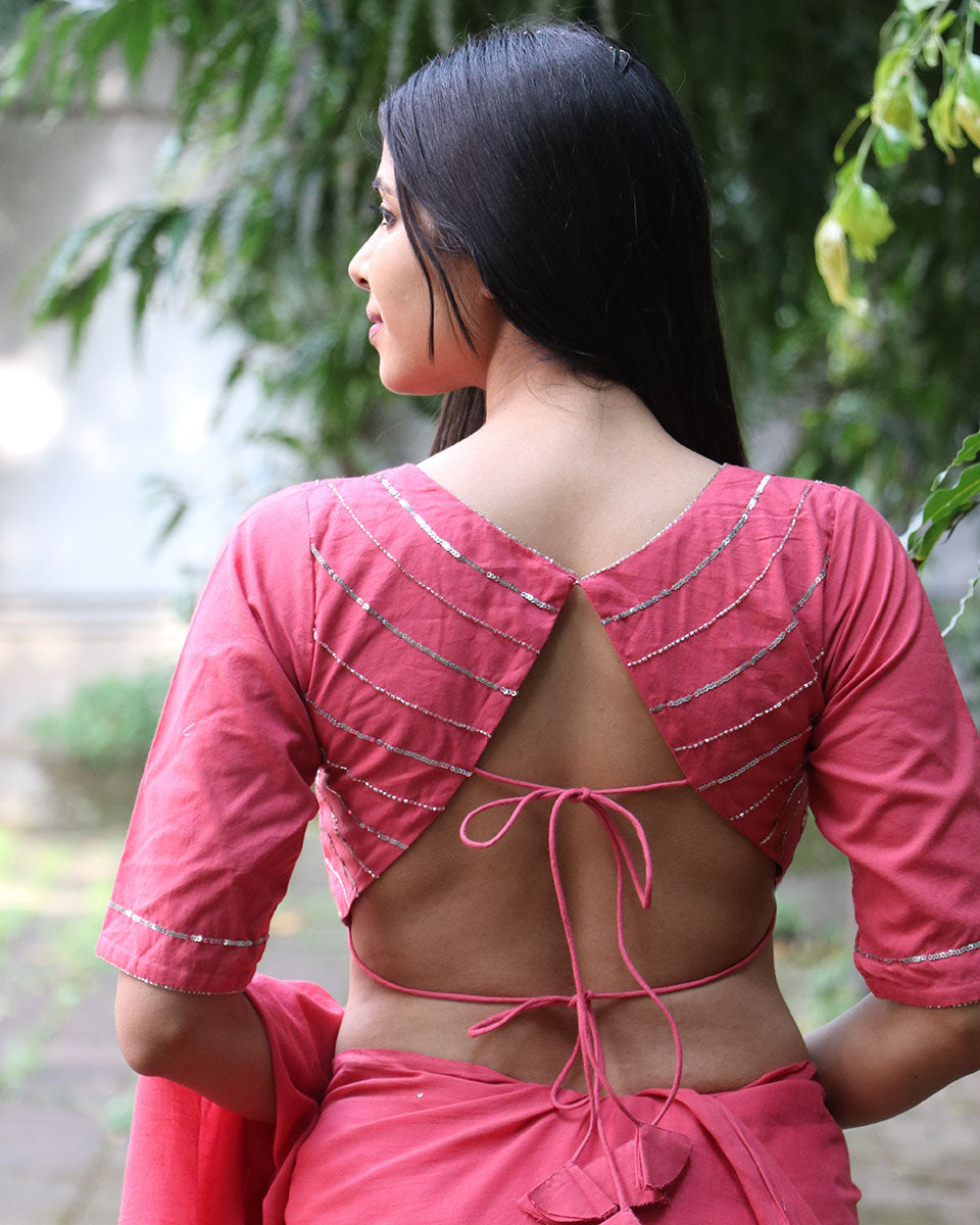 Cotton sarees | Cotton mul mul saree | Cotton saree for women | Chidiyaa | Blouse | Blouses | Cotton blouse