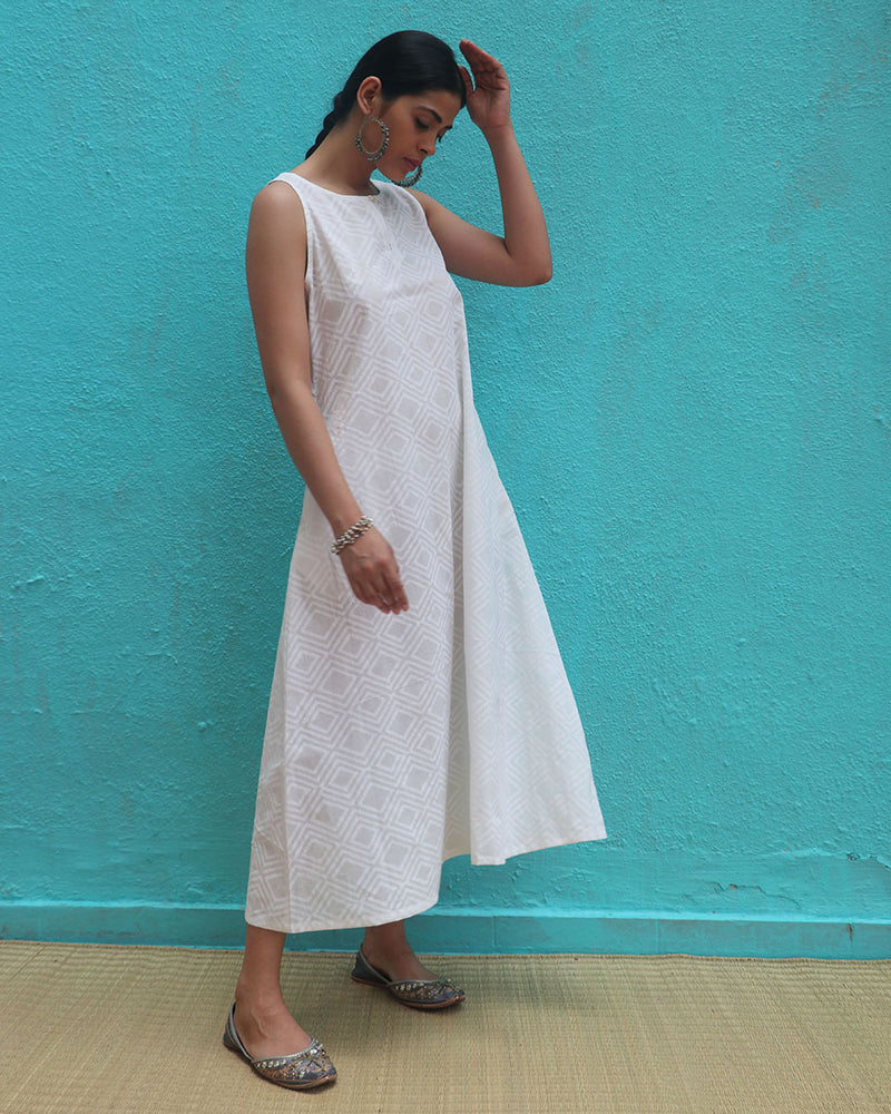 Ziva Cotton Dress - Safed