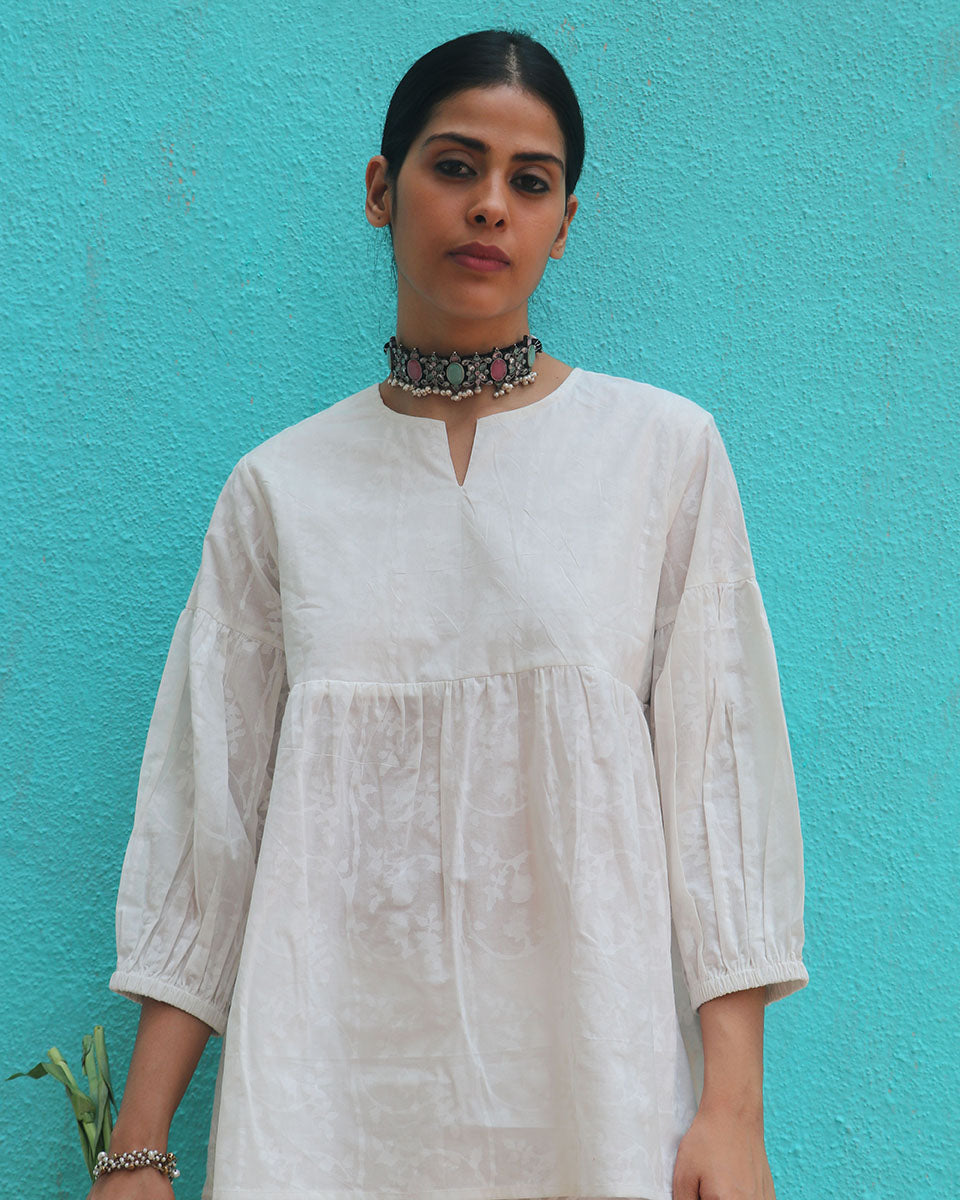 Annamaria Cotton Top - Safed