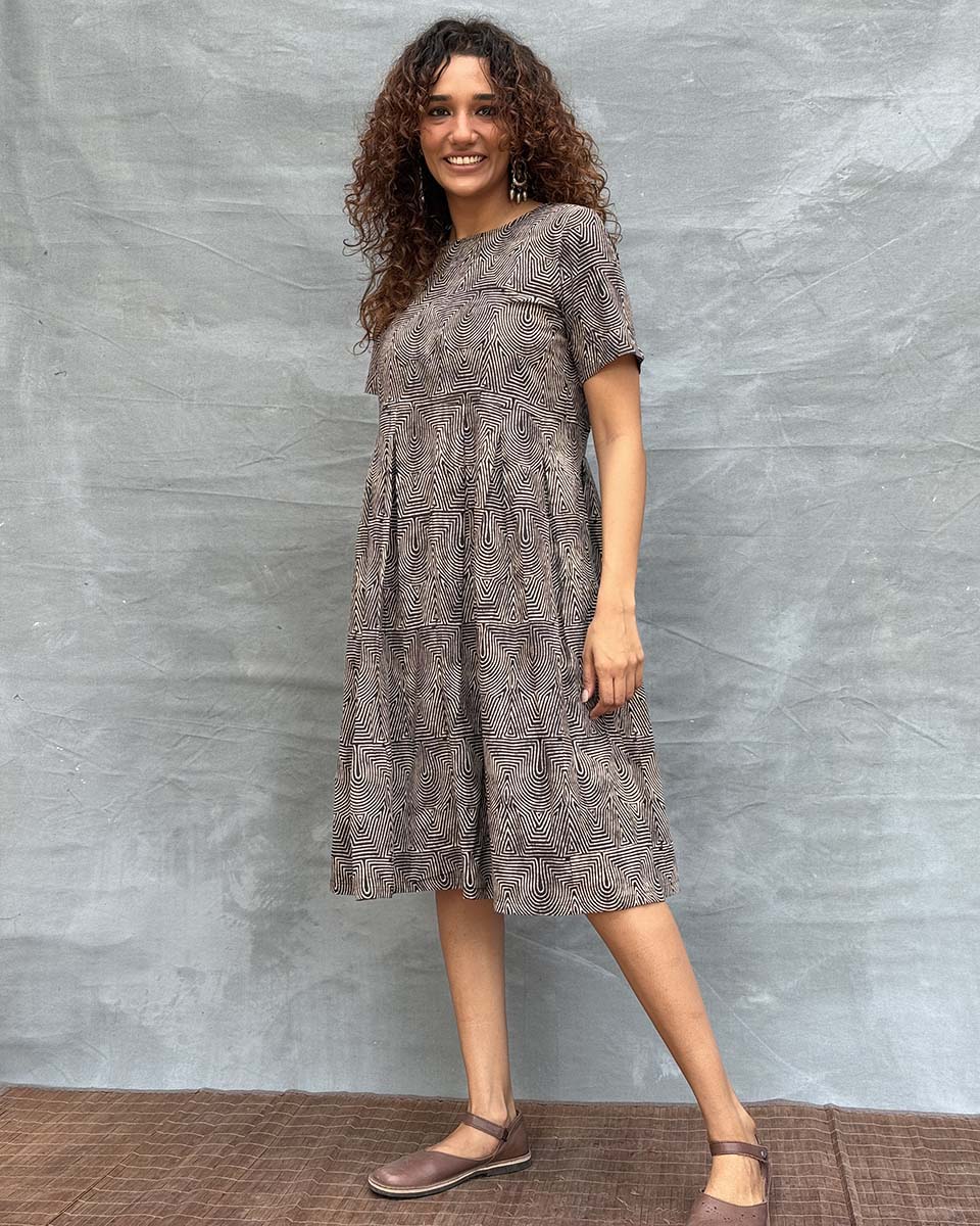 Threads of Earth Blockprinted Cotton Dress