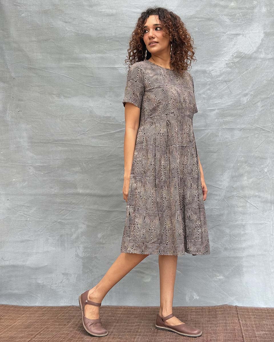 Threads of Earth Blockprinted Cotton Dress