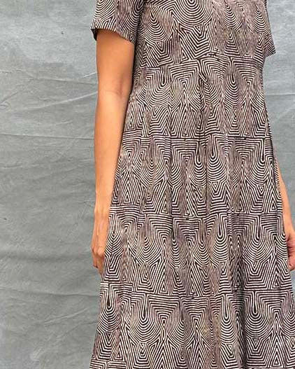 Threads of Earth Blockprinted Cotton Dress