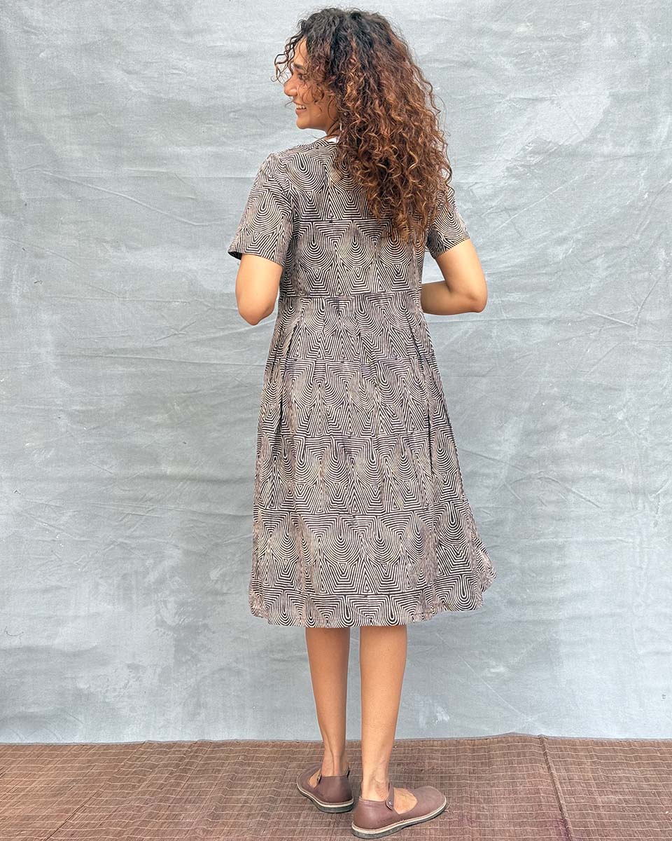 Threads of Earth Blockprinted Cotton Dress