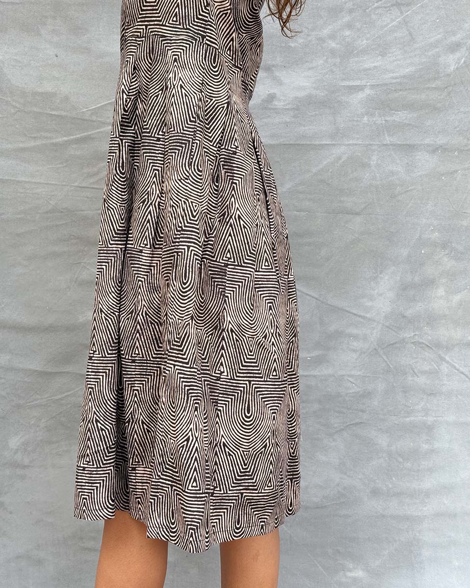 Threads of Earth Blockprinted Cotton Dress