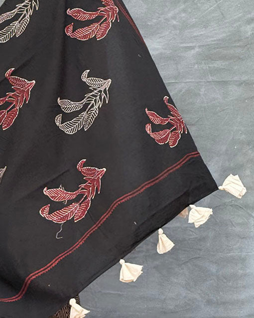 Raindrop Blockprinted Cotton Saree