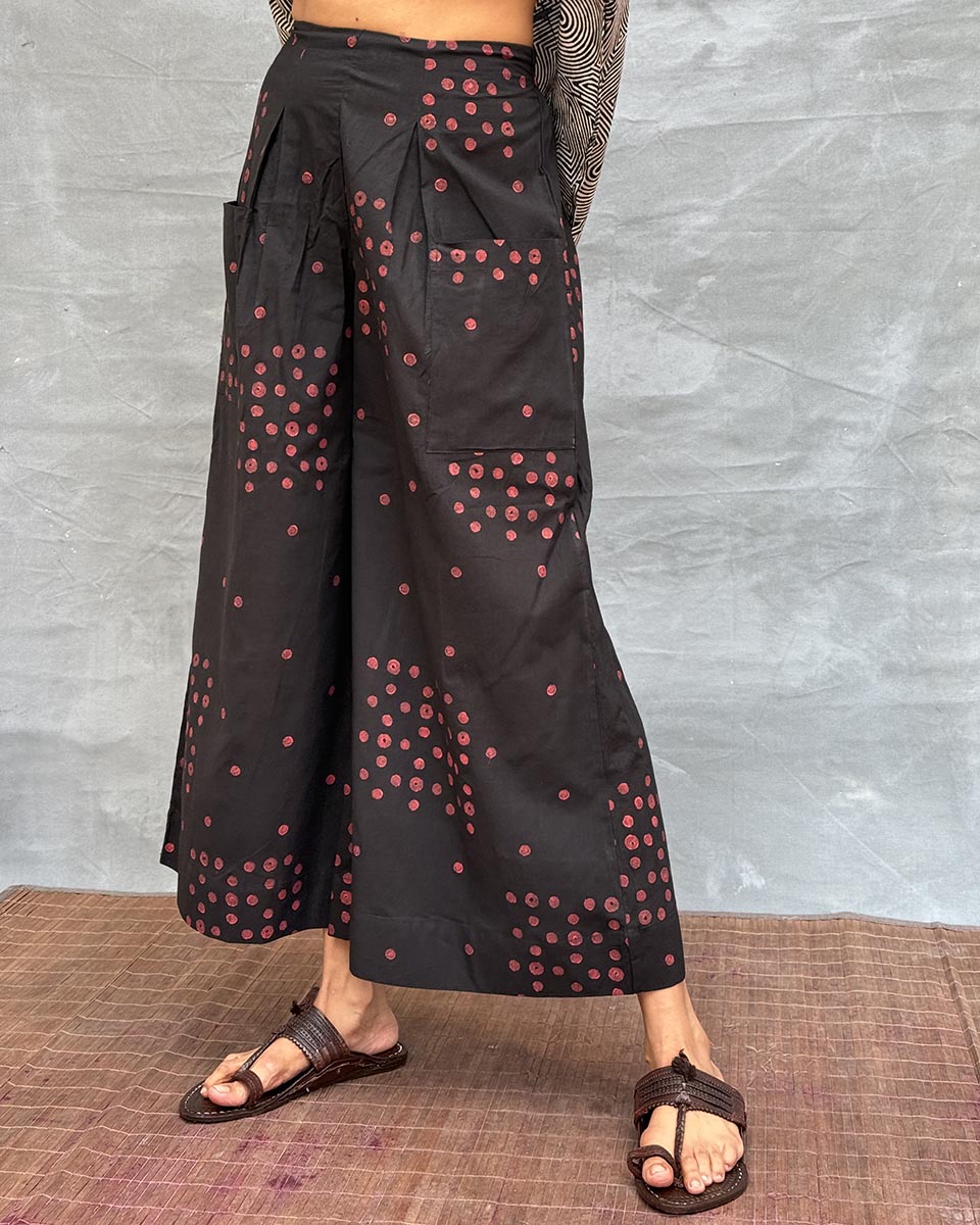 Firelight Glow Blockprinted Cotton Pant