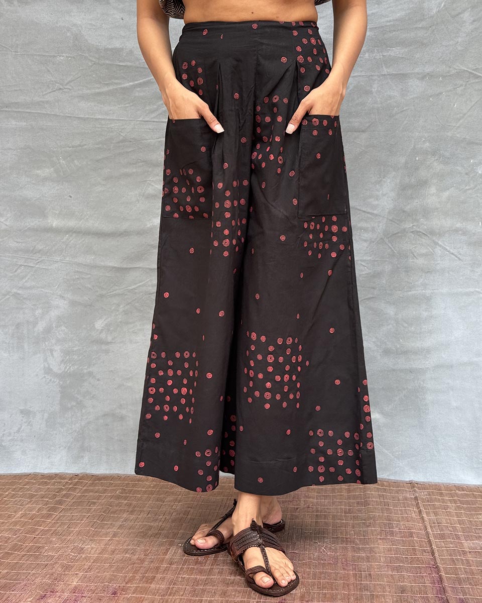 Firelight Glow Blockprinted Cotton Pant