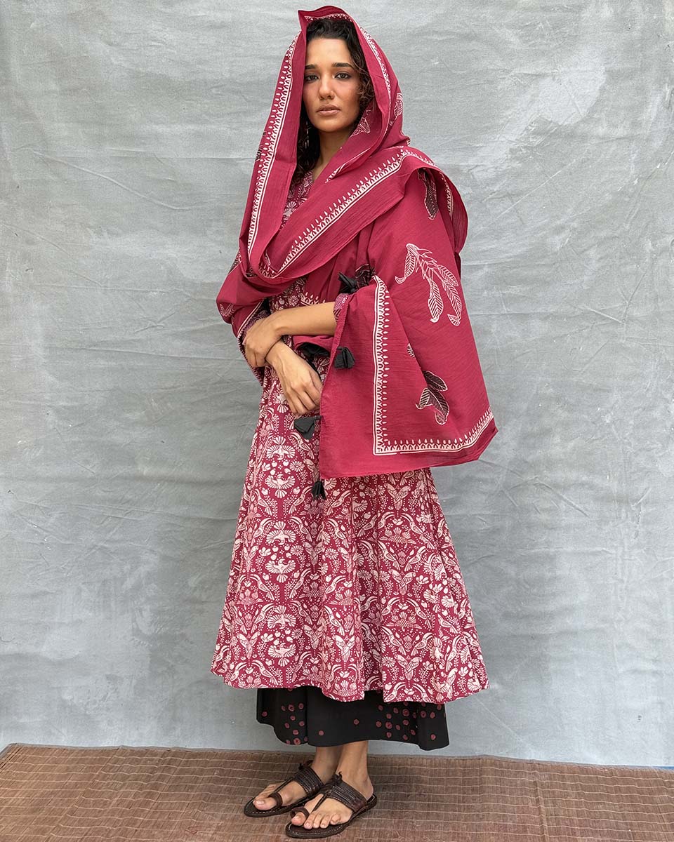 Hues of Horizon Blockprinted Cotton Dupatta