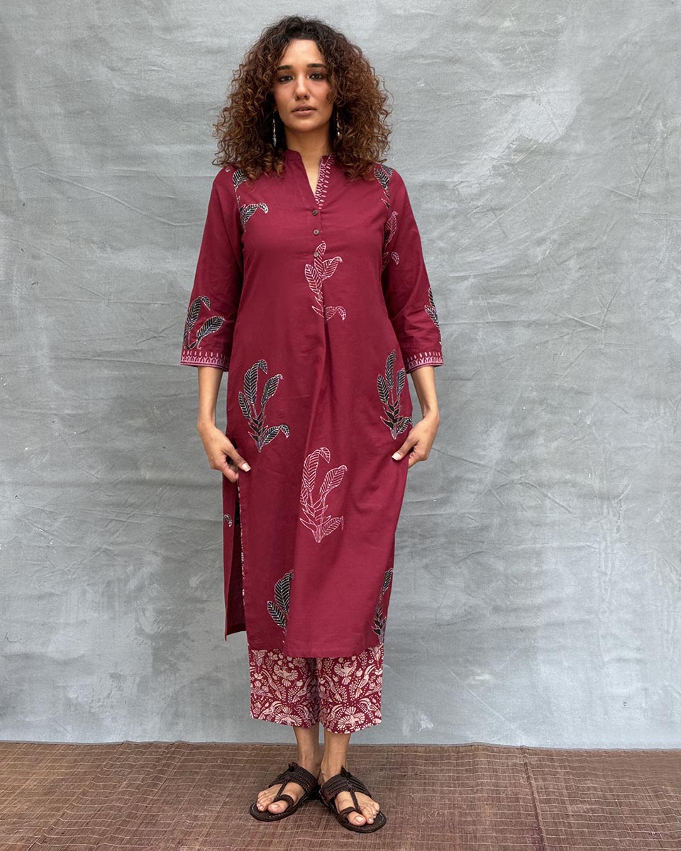 Earth’s Pulse Blockprinted Cotton Kurti