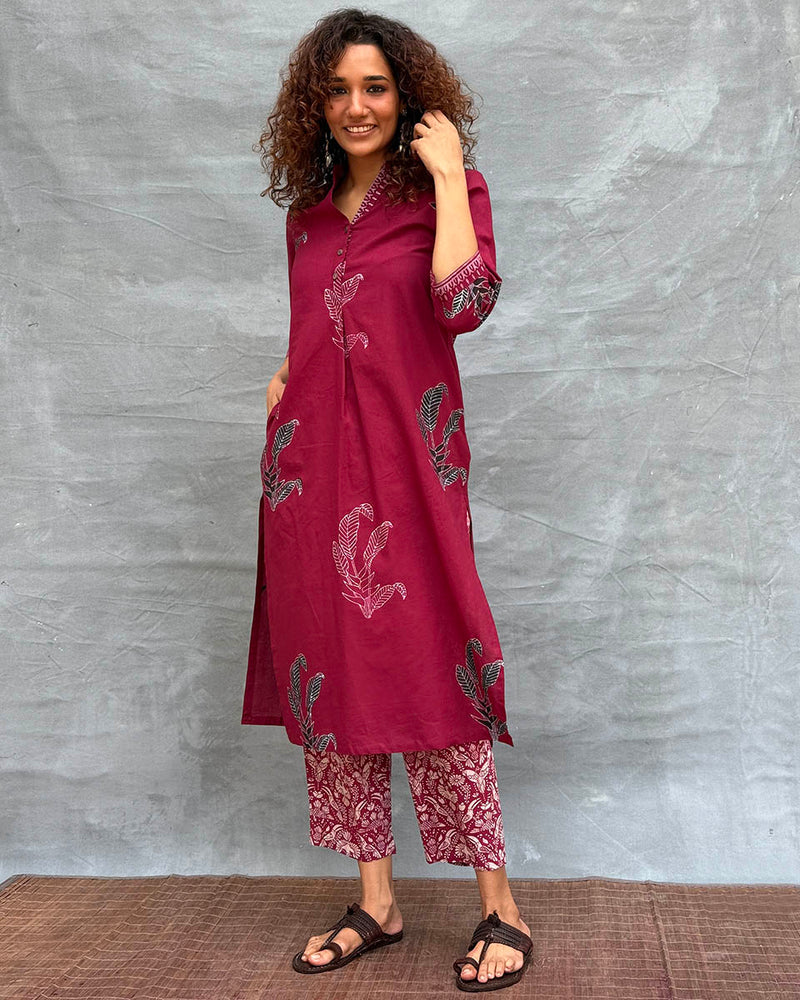 Buy Earth’s Pulse Handprinted Cotton Kurti | Kurtis | Kurtis Design