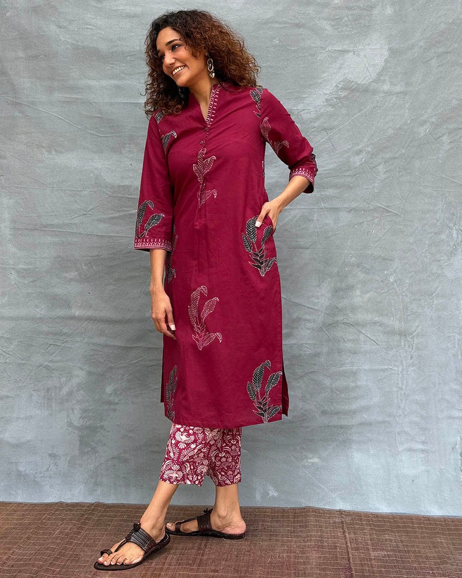 Buy Earth’s Pulse Handprinted Cotton Kurti | Kurtis | Kurtis Design