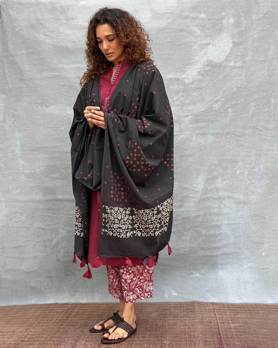 Hymn of Hills Blockprinted Cotton Dupatta