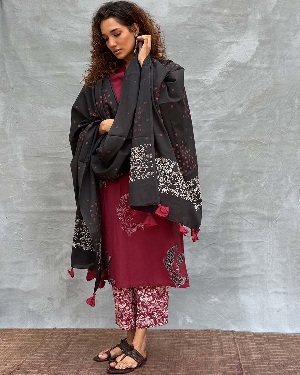 Hymn of Hills Blockprinted Cotton Dupatta