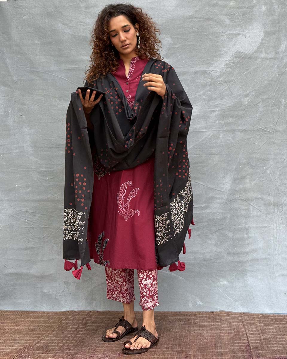 Hymn of Hills Blockprinted Cotton Dupatta