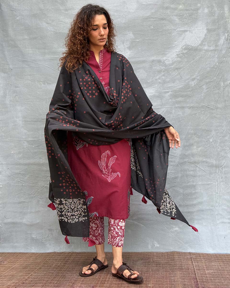 Hymn of Hills Blockprinted Cotton Dupatta