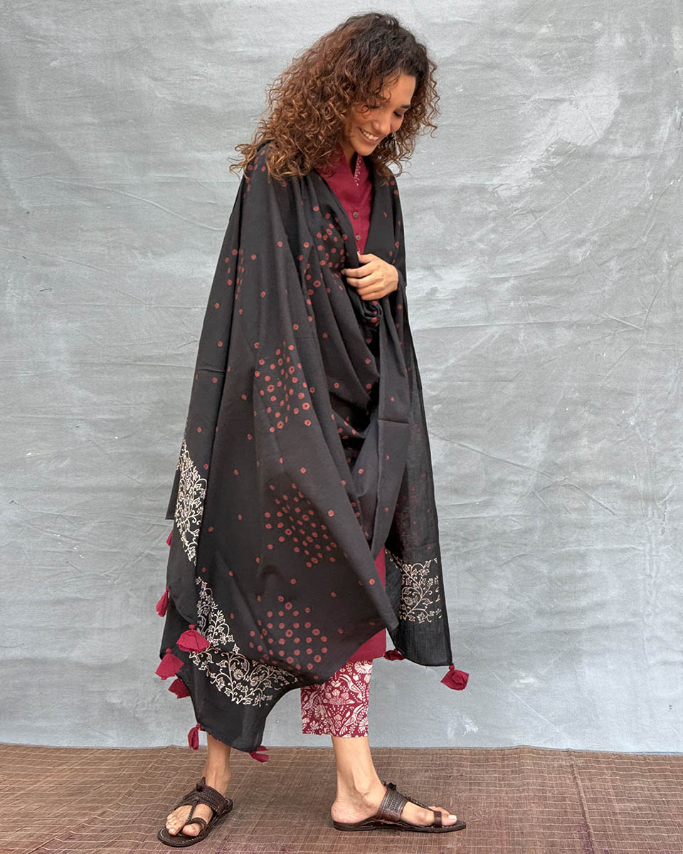 Hymn of Hills Blockprinted Cotton Dupatta