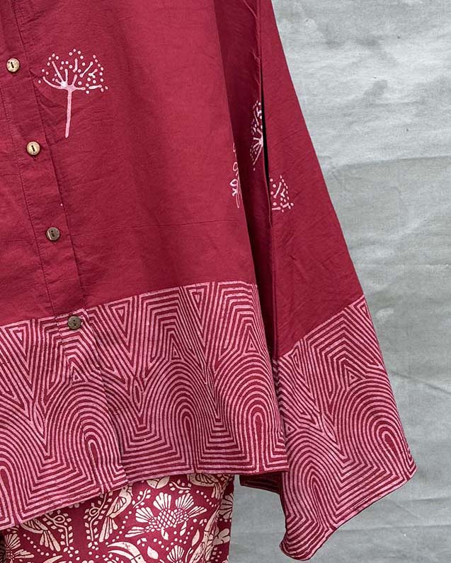 Chirp of Dawn Blockprinted Cotton Top