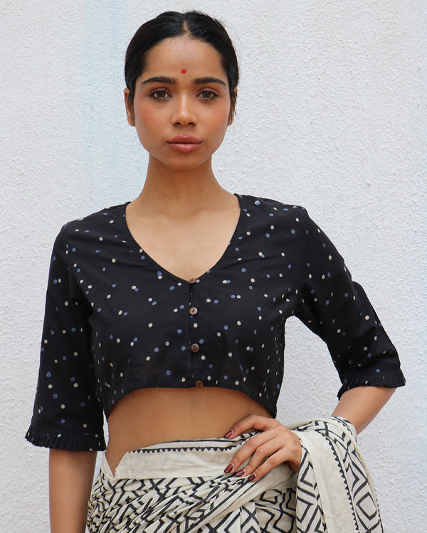 Silhouettes of you Handblock Printed Cotton Crop Top Blouse