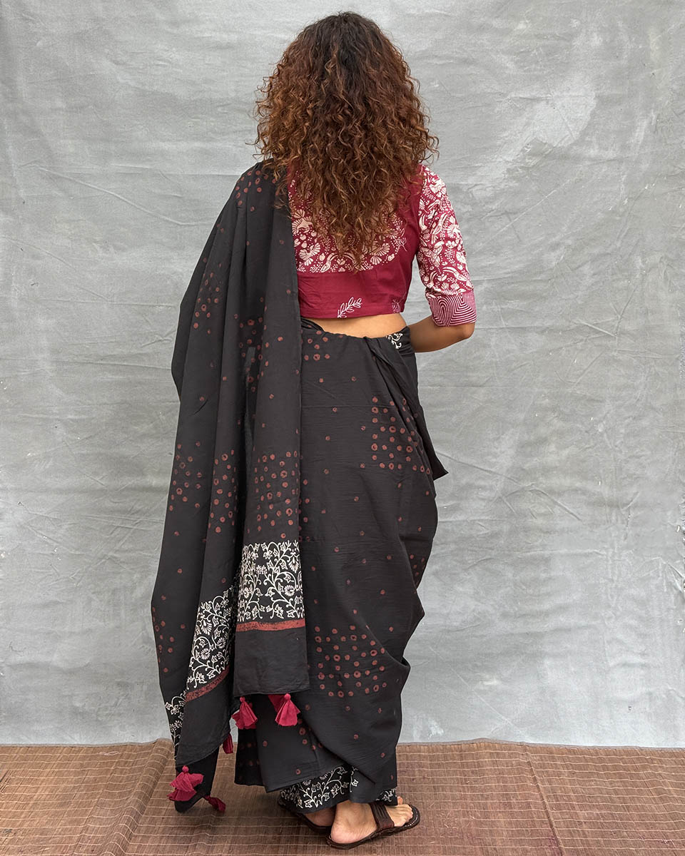 Song of Soil Blockprinted Cotton Saree