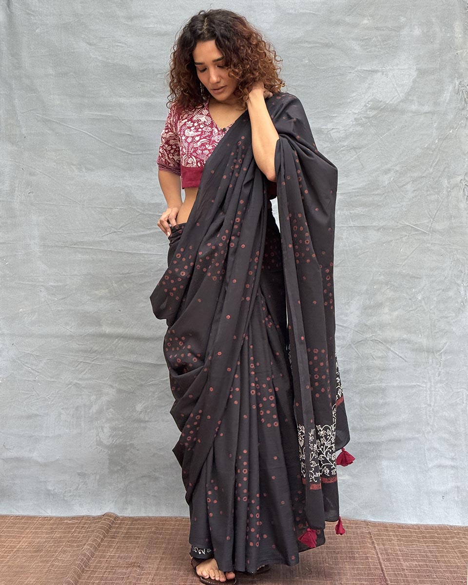 Song of Soil Blockprinted Cotton Saree