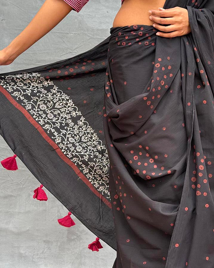 Song of Soil Blockprinted Cotton Saree