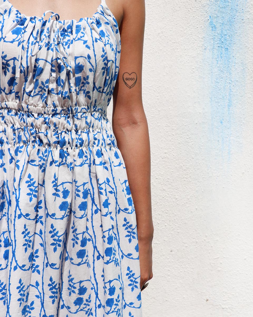 Skye Handprinted Cotton Dress - WITC
