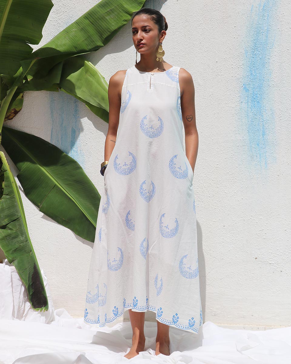 Vanessa Handprinted Cotton Dress - WITC