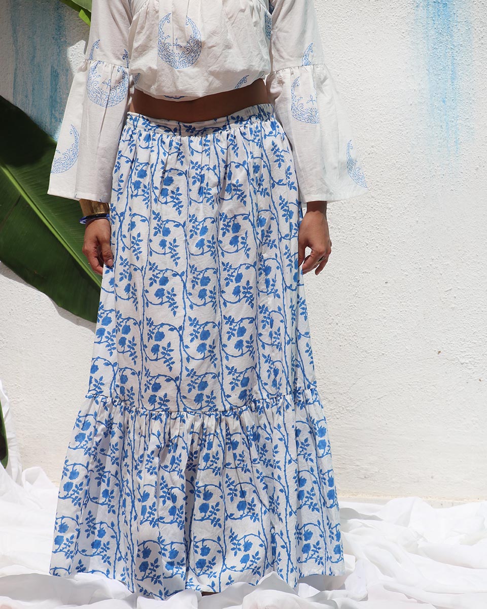 Stella Handprinted Cotton Skirt - WITC