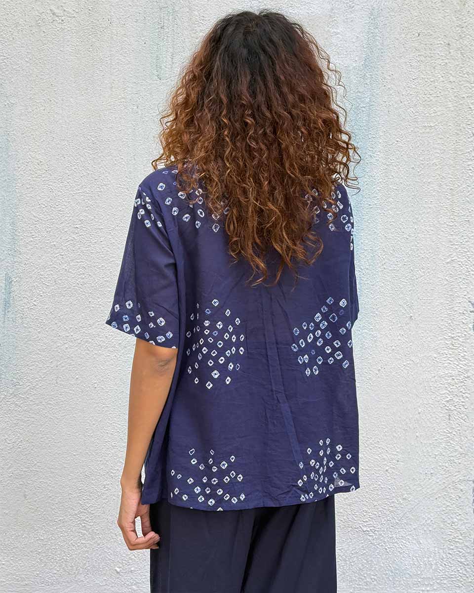 Iris Bandhej Cotton Shirt