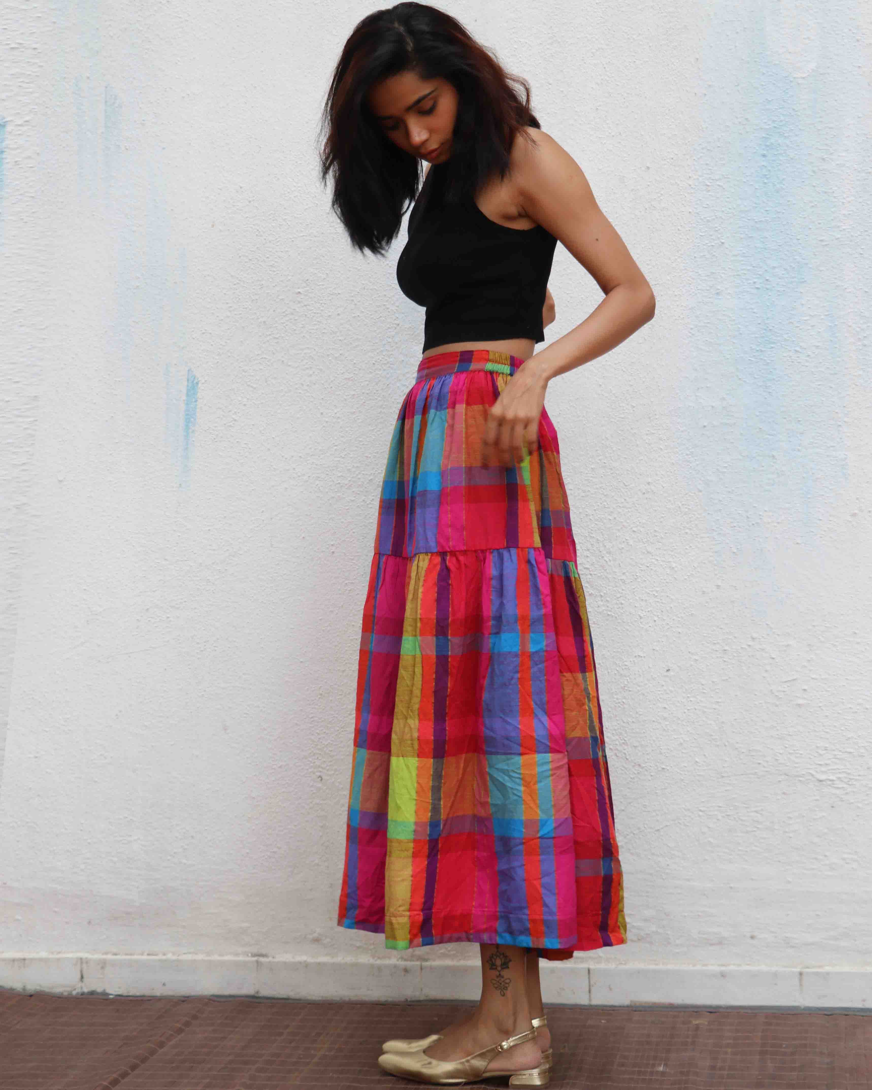 Feodora Handwoven Cotton Skirt