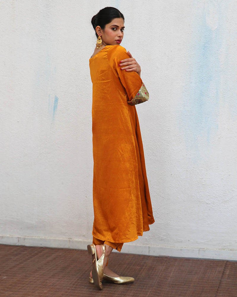 Trendy silk orange long kurti - G3-WKU02470 | G3fashion.com