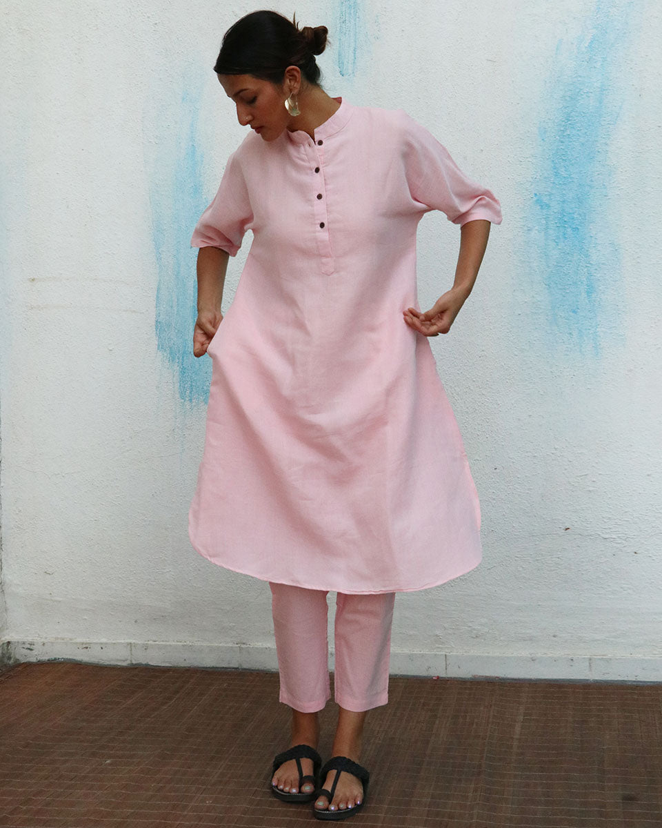 Renée Handwoven Linen Kurta Set