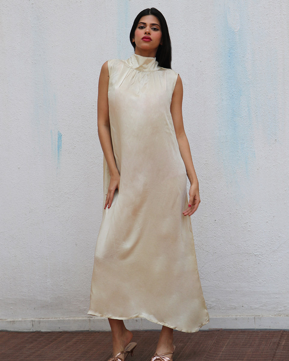 Cream Modal Silk Dress - Love Despite