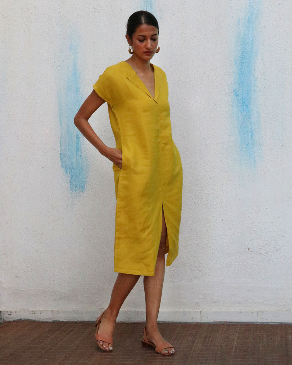 Arnette Handwoven Linen Dress