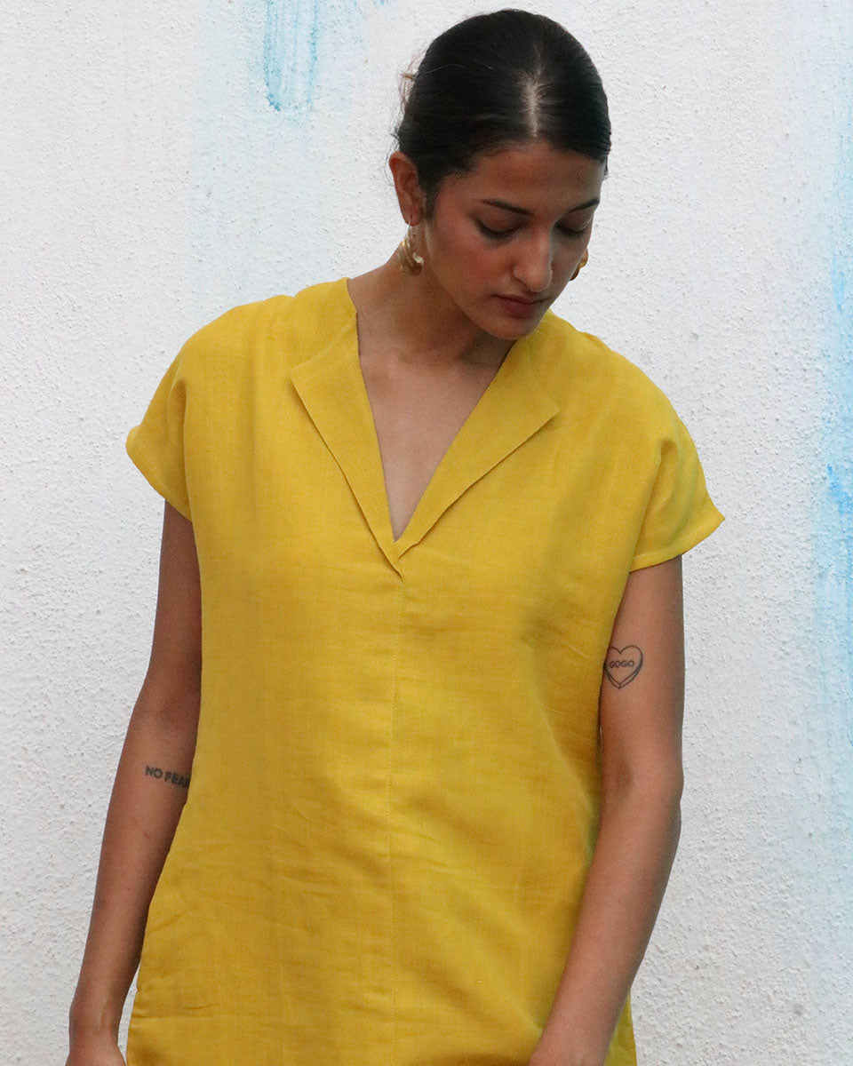 Arnette Handwoven Linen Dress