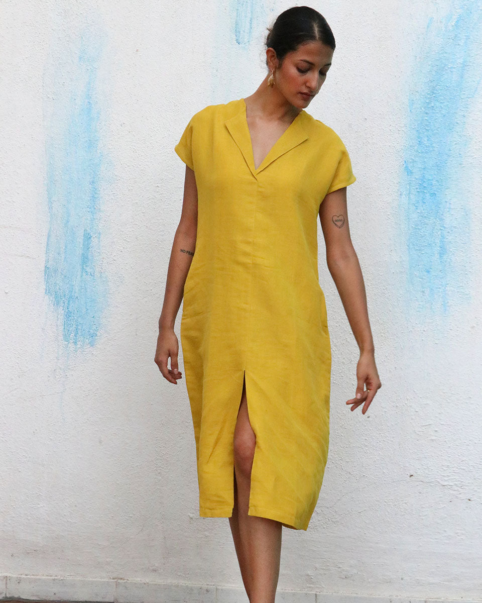 Arnette Handwoven Linen Dress