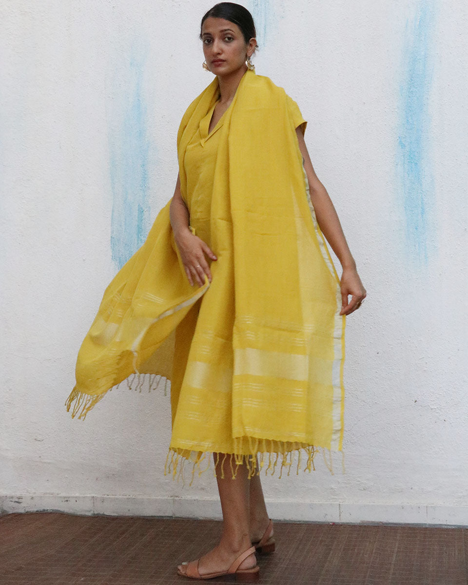 Jules Handwoven Linen Dupatta - Breathe