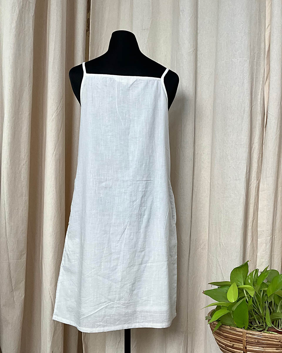 White Handwoven Linen Dress - Love Despite