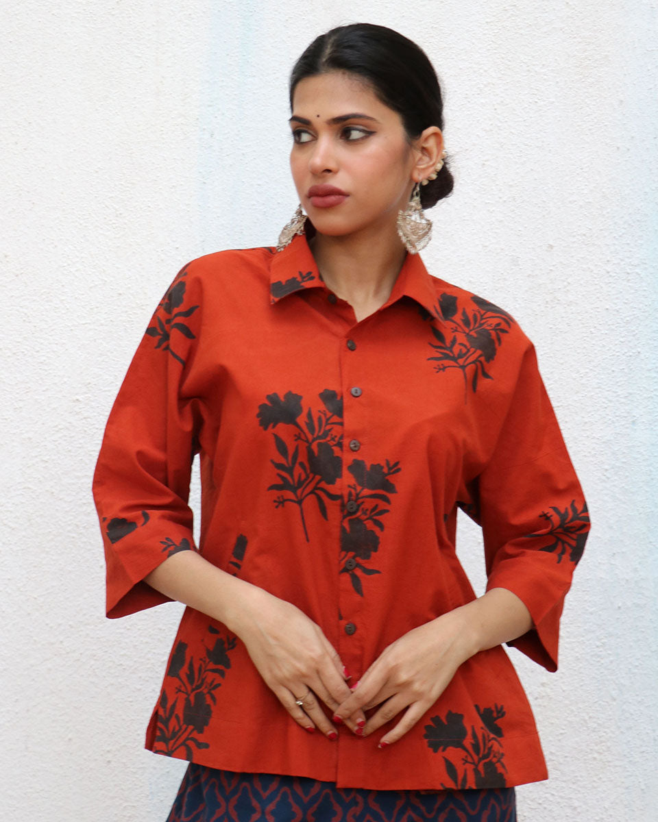 Zairah Blockprinted Cotton Shirt - NOMAD