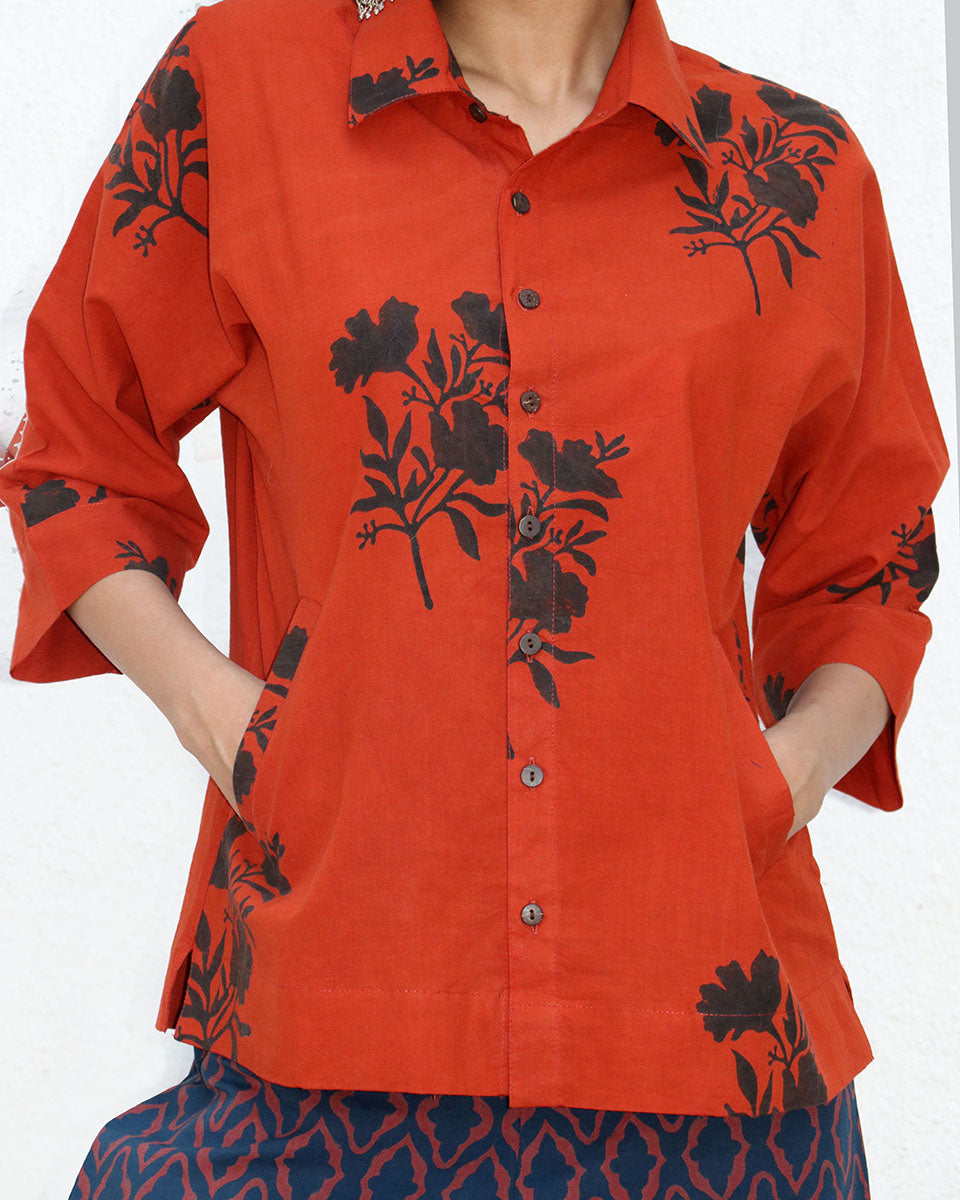 Zairah Blockprinted Cotton Shirt - NOMAD