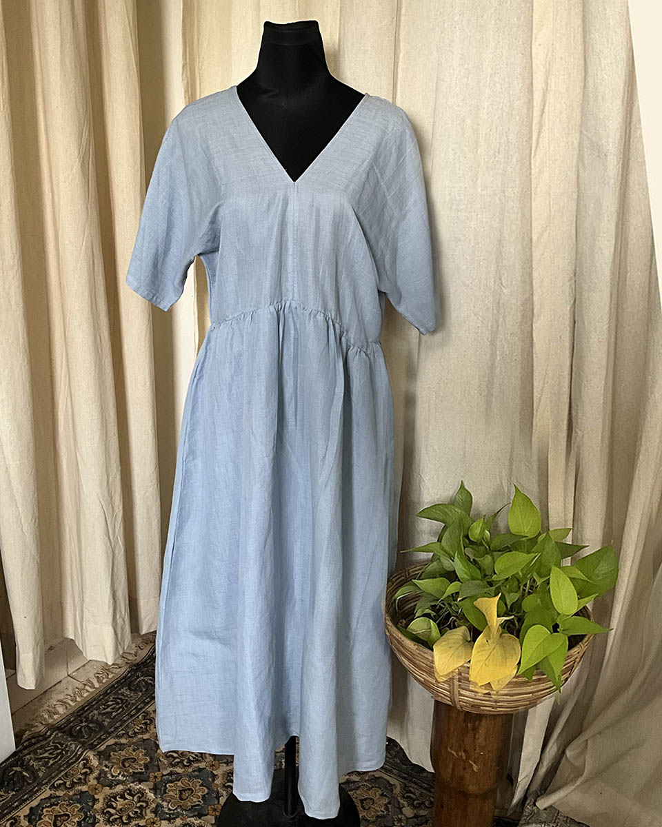 Blue Cotton Dress - Love Despite