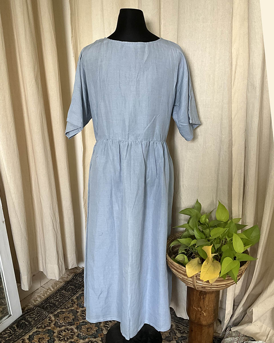 Blue Cotton Dress - Love Despite