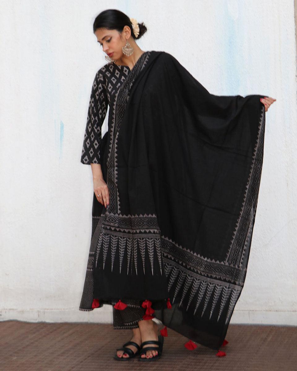 Kehlani Blockprinted Cotton Dupatta - NOMAD