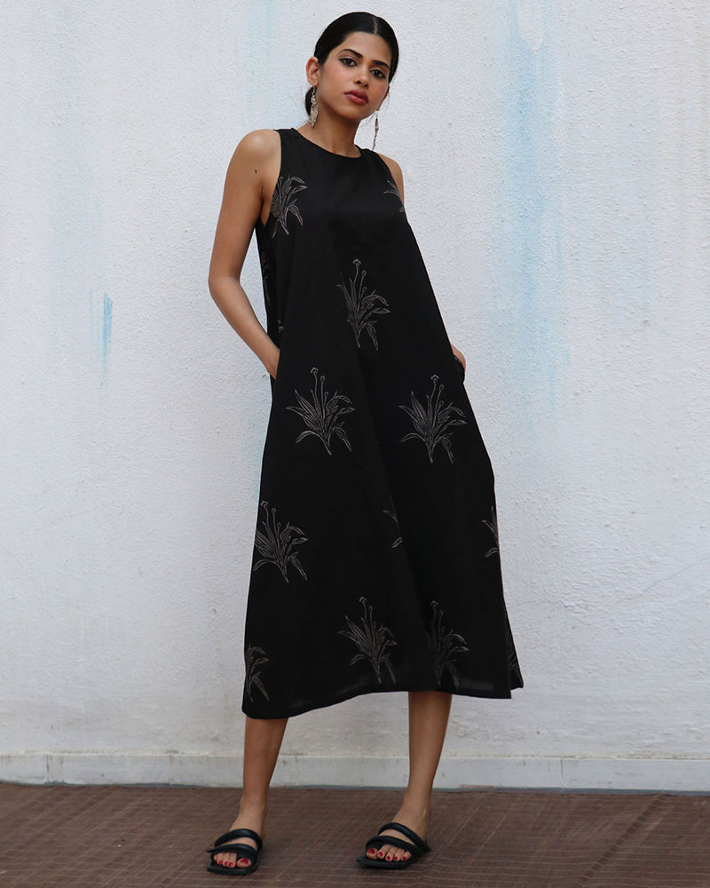 Zita Blockprinted Cotton Dress - NOMAD
