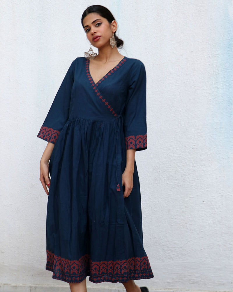 Bella Blockprinted Cotton Dress - NOMAD