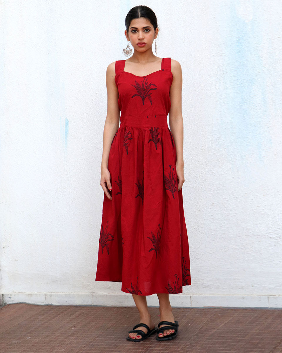 Isra Blockprinted Cotton Dress - NOMAD