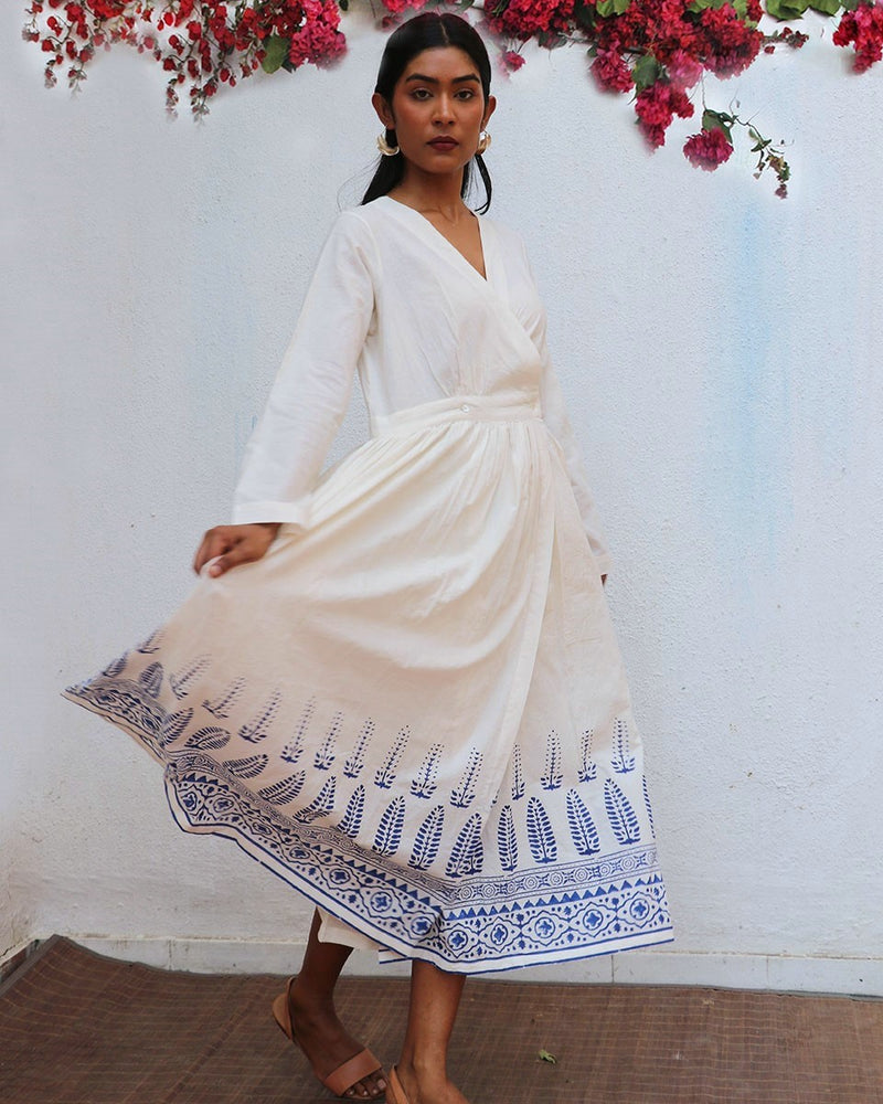 Aestas Blockprinted Cotton Dress - BGVL