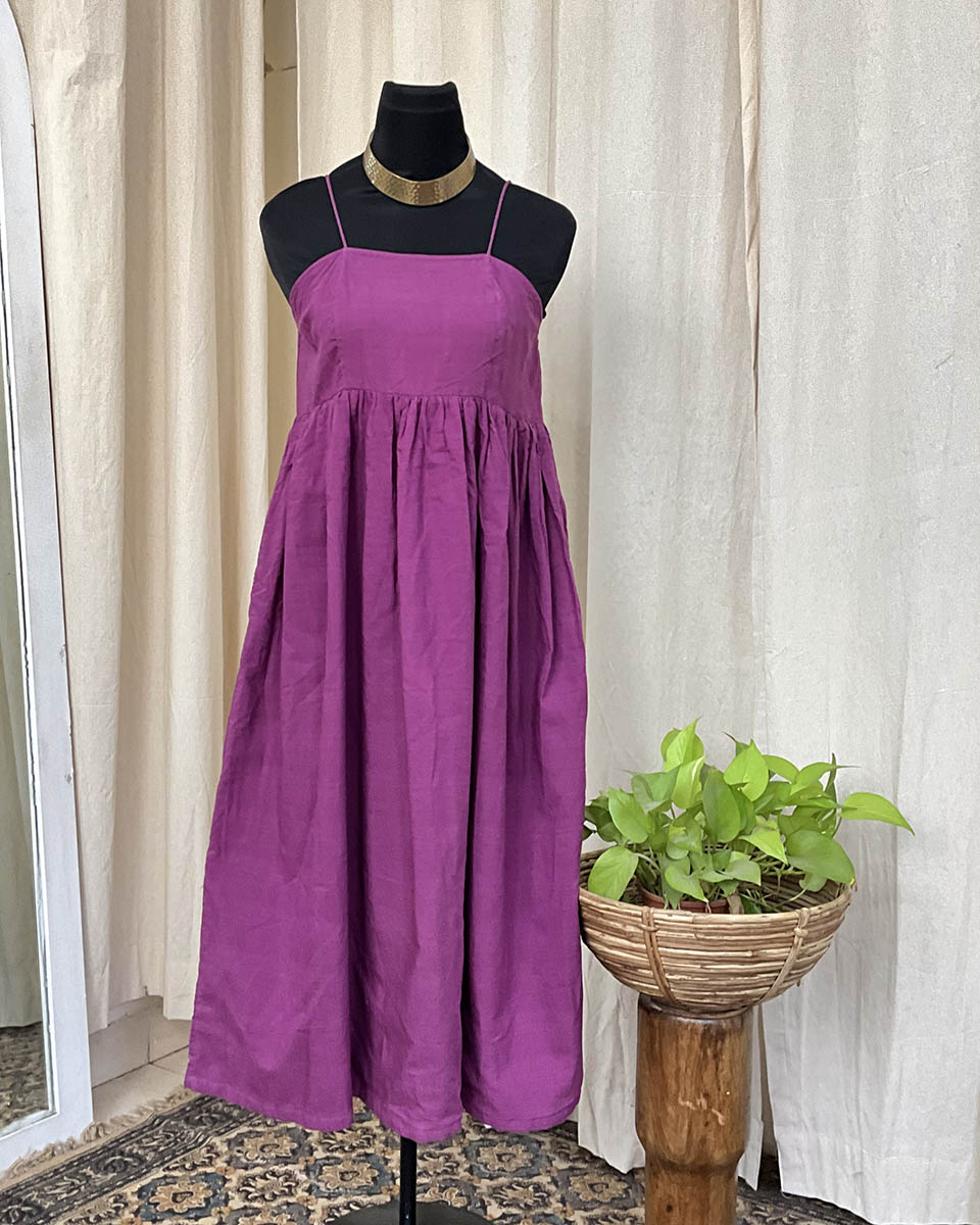 Purple Handwoven Linen Dress - Love Despite