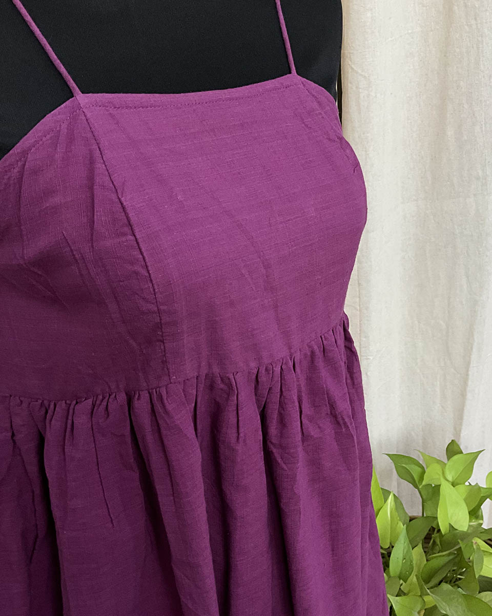 Purple Handwoven Linen Dress - Love Despite